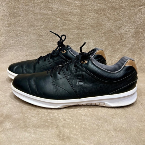 FootJoy Mens 11 M Contour Series Black Golf Shoes Leather Lace Up - Picture 3 of 11